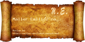 Maller Emiliána névjegykártya